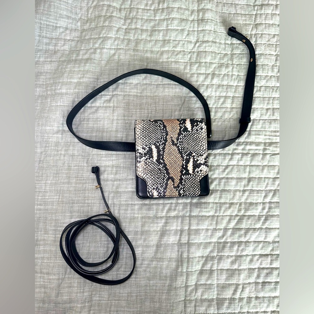 NWOT Python embossed Slim Belt Bag or Cross Body (2 straps)